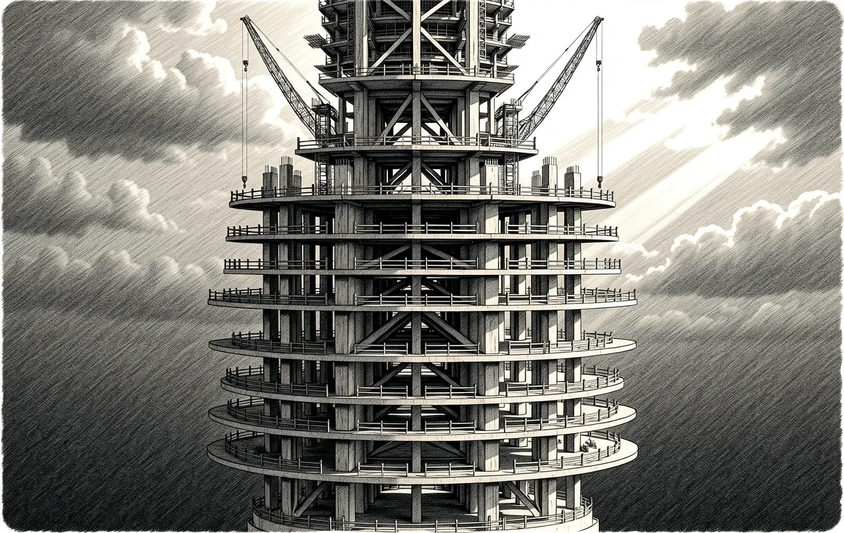 Architectural structure representing AI model foundations